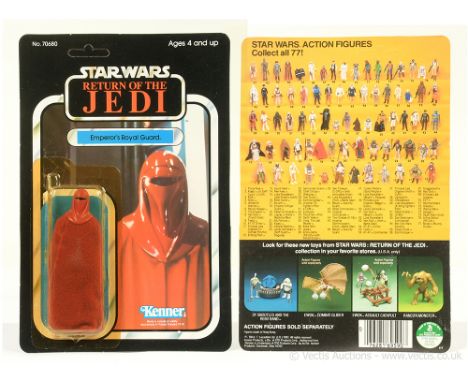 Kenner Star Wars vintage Return of the Jedi Emperor's Royal Guard 3 3/4" figure, Mint, within Excellent (yellowed) bubble, up