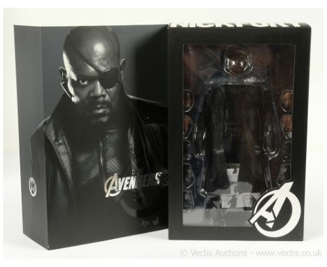 Hot Toys Marvel The Avengers Nick Fury MMS169 12" scale figure, Mint complete, Within Near Mint Packaging.