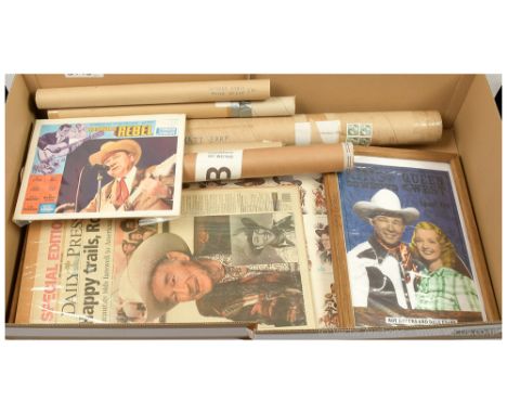 Quantity of Western and Country music related posters, pictures, lobby cards and newspaper front pages includes Nashville Reb