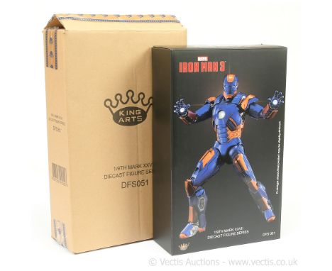 King Arts Marvel Iron Man 3 mark XXVII 1/9th scale diecast figure, DFS051, Near Mint to Mint, within Near Mint opened packagi