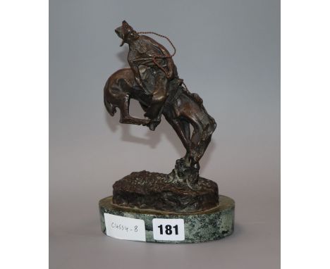 After Frederic Sackrider Remington (American 1861-1909). A bronze, 'The Outlaw' height 21.5cm