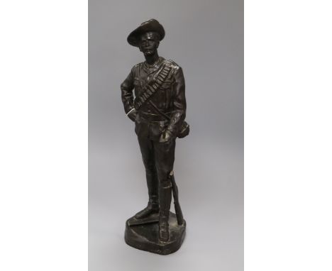 Boer War/Jameson Raid interest: A bronze figure of Leander Starr Jameson, inscribed Transvaal 1896, faults height 45cm