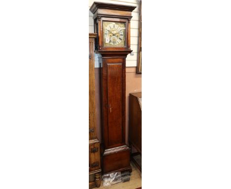 An 18th century oak eight-day longcase clock by Robinson, Bakewell, with 10ins brass dial and striking movement H.208cm