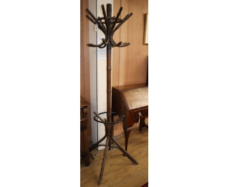 A bentwood coat stand H.200cm