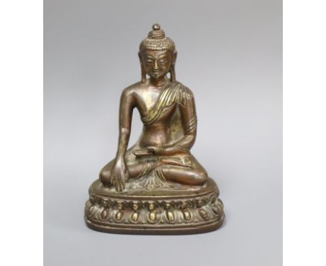 A Chinese bronze Buddha height 12.5cm