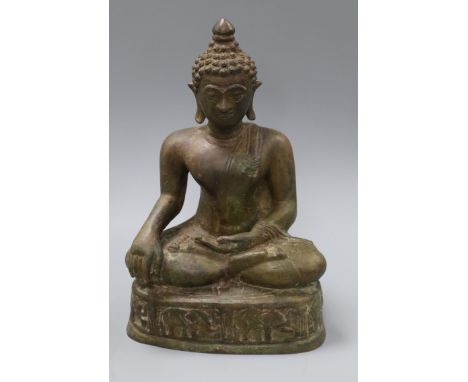 An Asian bronze Buddha height 35cm