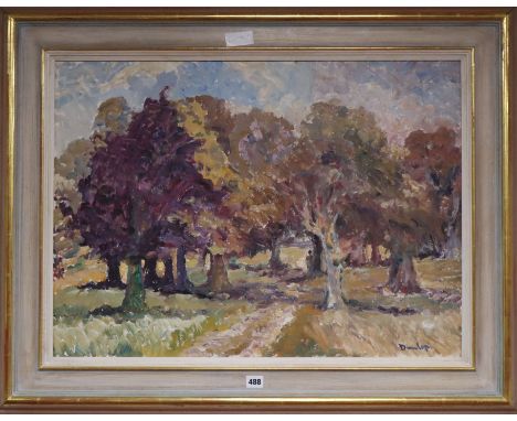 § Ronald Ossory Dunlop (1894-1973), oil on canvas, 'Autumn trees', signed, 55 x 75cm