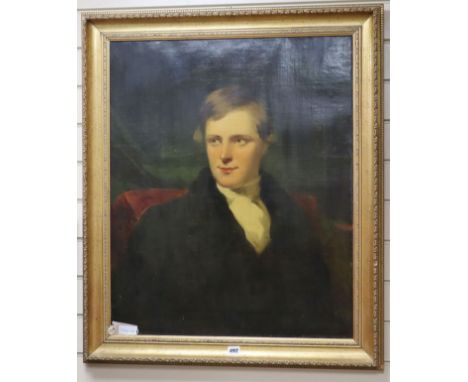 19th century English School, oileograph, Portrait of a gentleman, 75 x 62cm 30 x 25in.