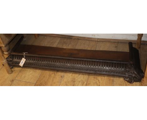 A Victorian cast iron fender W.118cm