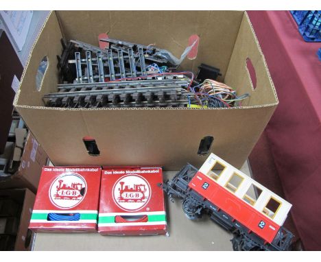 A Quantity of L.G.B . 'G' Scale Track, carriage, line side accessories etc:- One Box.