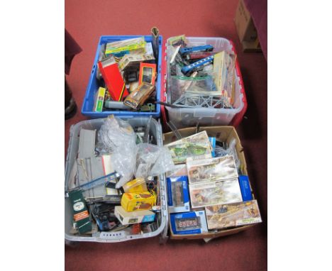 Contents of a Railway Modelers Workshop, containing mostly 'OO' and 'HO' scale trackside building, rolling stock locomotives,