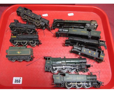 A Quantity of 'OO' Gauge/4mm L.M.S G.W.R Kit Built Steam Locomotives, Bodies, etc, for spares or repair, plus a Hornby Ref No