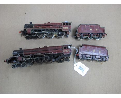 Two Kit Built 'OO' Gauge/4mm L.M.S Maroon Steam Locomotives plus Six Wheel Tenders, unboxed 4-6-2 Princess Elizabeth R/No 620