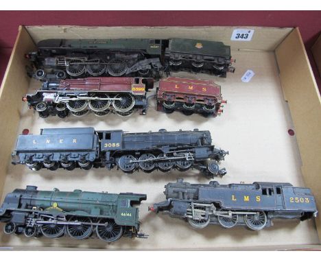 Five 'OO' Gauge/4mm Steam Locomotives for Spares/Repairs, unboxed, Hornby 4-6-2 'City of Liverpool' Bachmann 2-8-0 WD 'Auster