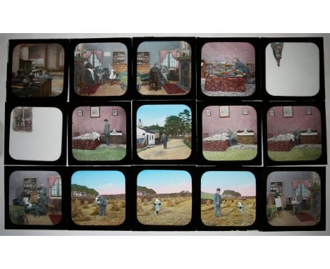 Collection of 45 Bamforths Life Models magic lantern slides including 14 slides from 'I Love Another', numbered, lacking numb