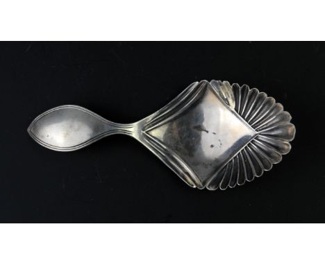Dutch 19th century silver caddy spoon, height 9cm, width 4cm