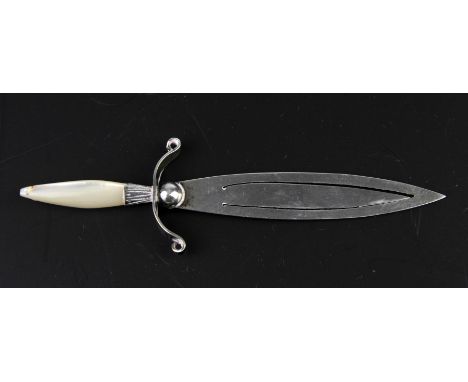 Novelty silver bookmark in the form of a dagger, Birmingham, height 10cm, width 3cm