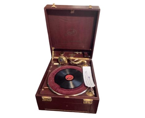 Edison Bell Electron Gramophone with unusual brass fittings, no. E.B.345G