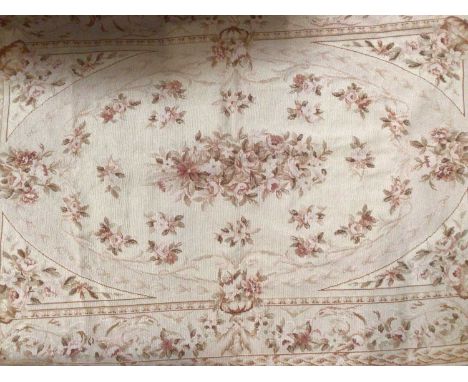 Four tapestry cushions, tapestry bedroom rug, woven bell pull and other embroidered items.