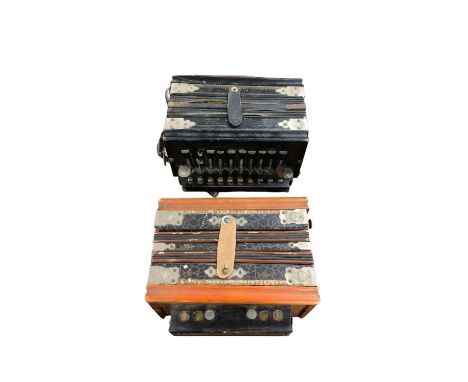 Two vintage concertina accordions
