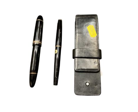 Montblanc pen set in original leather case, including a Meisterstuck No 149 and a Montblanc 320Both in good condition with mi