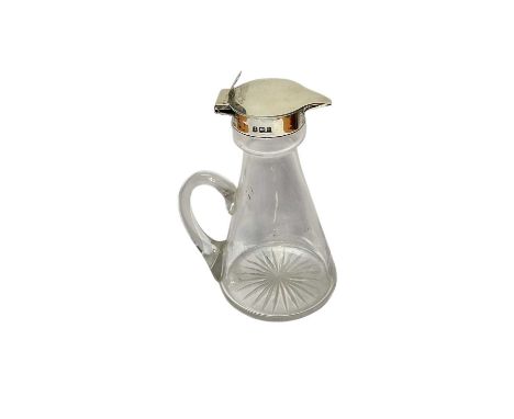 Edwardian Mappin &amp; Webb silver mounted glass whisky noggin (Birmingham 1910), 11cm high