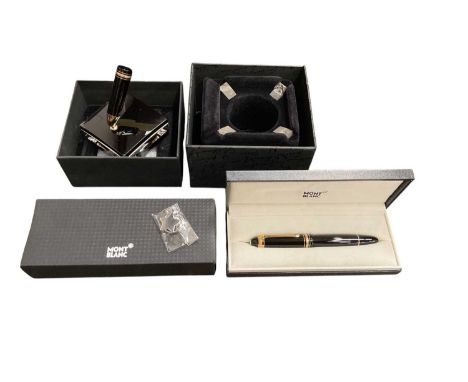 Montblanc Meisterstuck 149 fountain pen 75 year anniversary in original case, together with matching pen stand in box