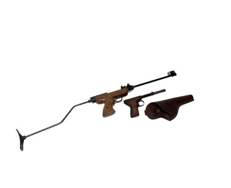 Diana Mod 2 air pistol in leather holster, and an Italian air pistol (2).