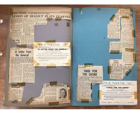 Box of real photographic family photos, cabinet cards, family holidays, scrapbook of amateur dramatics for the little theatre