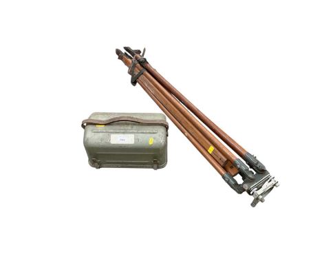 Vickers 'Cooke Tavistock' theodolite in case, and wooden tripod