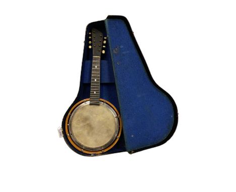 Old banjolele in case