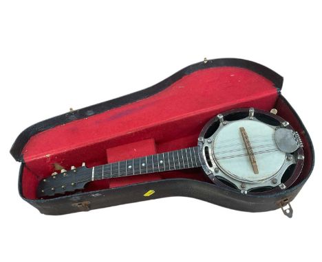 Vintage banjo-mandolin, cased 