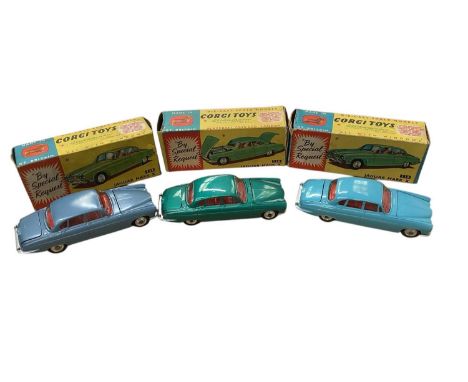 Corgi Toys Mercedes Benz 600 Pullman No.247, 220 SE No.230 &amp; 220 SE Coupe No.253, plus Jaguar Mark X No.238 (x3), Ford Co