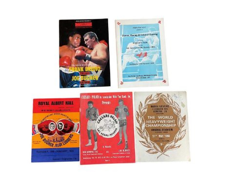 Group of boxing programmes, including Muhammad Ali v Henry Cooper 1966, with ticket taped to the inside, Muhammad Ali v Joe B