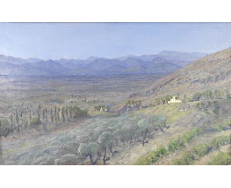Sir William Blake Richmond, RA (British, 1842-1921)Umbrian landscape signed with initials 'W.B.R' (lower left)oil on board38.