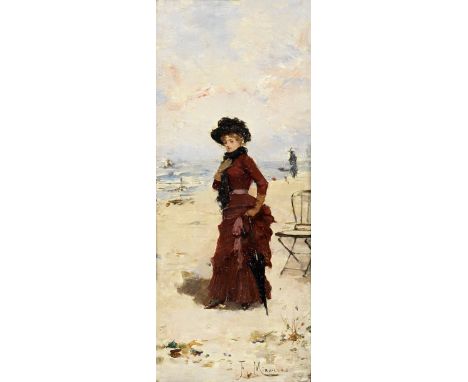 Francisco Miralles y Galup (Spanish, 1848-1901)The promenade; On the beach, a pair signed 'F.MIRALLES' (one lower left, the o