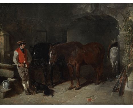 John Frederick Herring, Snr. (British, 1795-1865)At the forge signed and dated 'J.F.Herring Senr/ 1845.' (lower left)oil on c