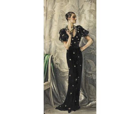 William Bruce Ellis Ranken (British, 1881-1941)'Jade and Black' signed with initials and dated 'WBER: 1936:' (lower left)oil 