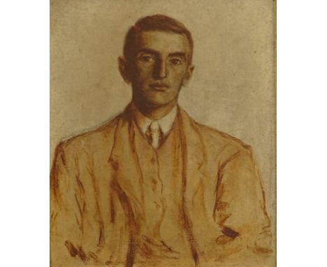 F. J. Mercer (20thC).  Portrait of a gentleman, oil on canvas, Chapman Bros frame, 25cm x 20cm.