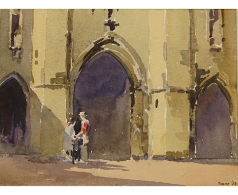 Len Roope (1917-2005). Exchequer Gate Lincoln, watercolour, signed, titled and dated (19)63, 19.5cm x 26.5cm and another wate