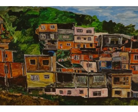 Bob Dylan (b.1941). Favela Villa Candido, artist signed limited edition coloured print 261/295, 52cm x 67cm. With Washington 