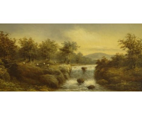 Roberto A.K. Marshall (1849-1926). On the Clyde - river scenes, oil on canvas - pair, signed, 28cm x 59cm.
