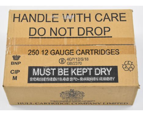 Two-hundred-and-fifty 12 bore 28g 6 shot shotgun cartridges, sealed in original box.&nbsp;PLEASE NOTE THAT A VALID RELEVANT F