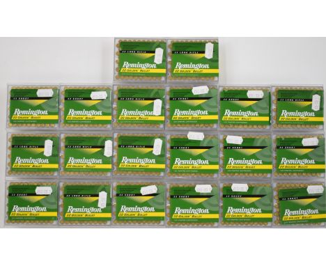 Two-thousand .22 Remington Golden Bullet rifle cartridges, all in original boxes. PLEASE NOTE THAT A VALID RELEVANT FIREARMS/