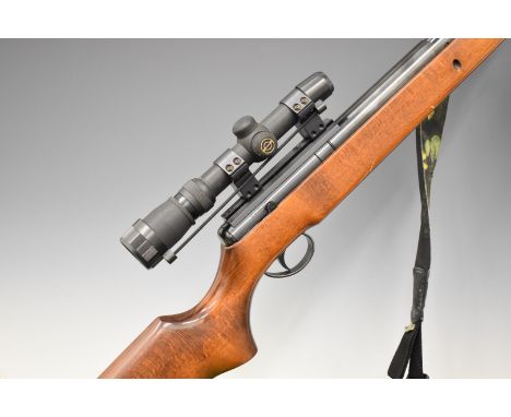 BSA Spitfire .22 air rifle with semi-pistol grip, raised cheek piece, sling, sound moderator and Simmons Whitetail Classic 1.