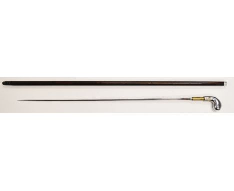 Swordstick with Prieur to the 65cm blade, overall length 84cm.&nbsp;PLEASE NOTE ALL BLADED ITEMS ARE SUBJECT TO OVER 18 CHECK