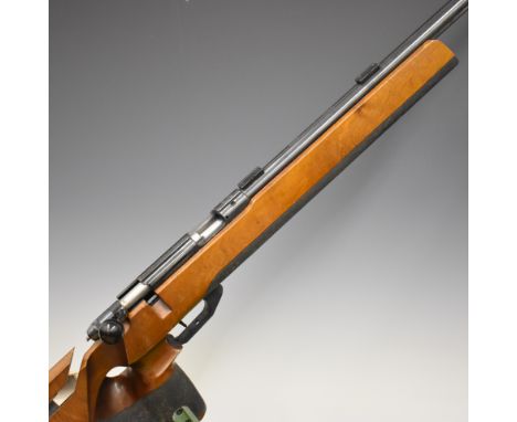 Anschutz Super-Match 1813 .22 bolt-action target rifle with shaped and textured thumb-hole grip, adjustable stock and trigger