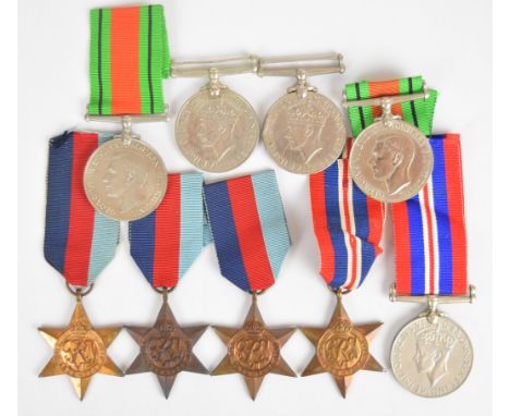 Nine WW2 medals, all named comprising four 1939/1945 Stars to 14204667 Cpl J T Browne Gordon Highlanders, 1580038 Gunner T H 
