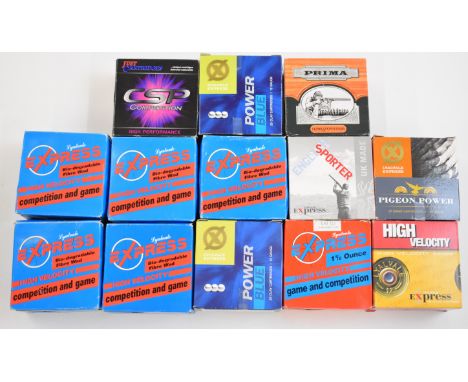 Over two-hundred-and-fifty 12 bore shotgun cartridges including Prima, Lyalvale etc, all in original boxes.&nbsp;PLEASE NOTE 