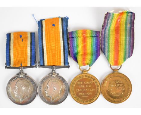 British Army four WW1 medals comprising War Medal named to&nbsp;190351 Cpl G Warren, Royal Engineers,&nbsp;Victory Medal name